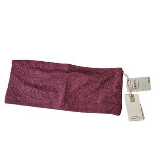 Good American Sparkle Better Band Top Swim Hawaiian Pink Plus 2x Beach Pool